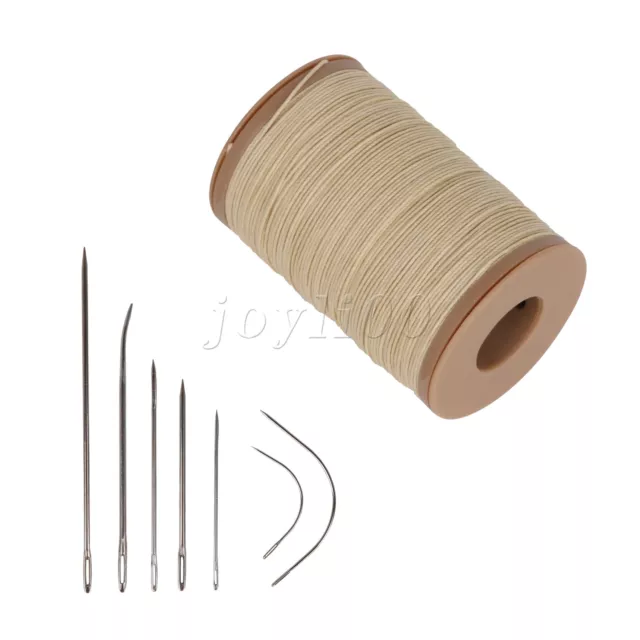 0.55mm Ramie Leather Sewing Natural Hemp Waxed Thread Round Cord 51x35mm Beige