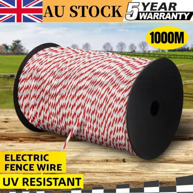 1000M Electric Fence Poly Tape Stainless Steel Polywire Farm Temporary Fencing
