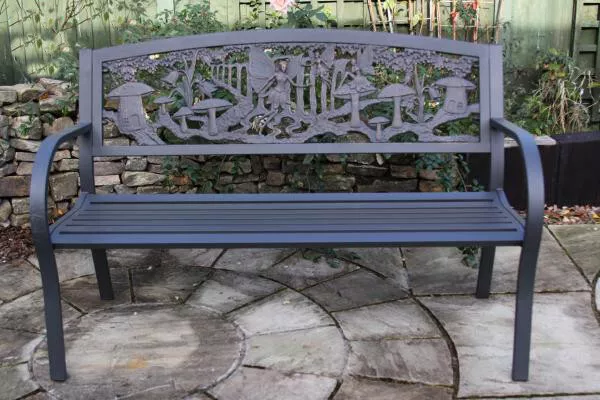 Cast Iron and Steel Fairy Bench Garden Furniture Metal Bench Fairies Garden Seat