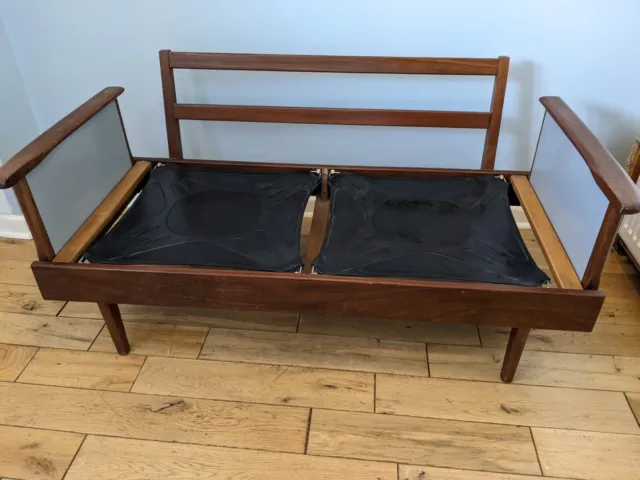 Project; vintage 2 seat sofa day bed - teak, mid century danish, retro