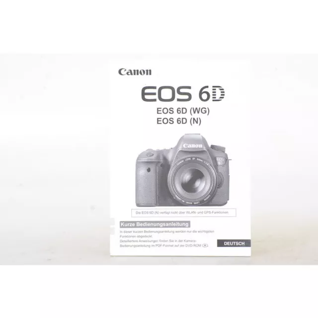 Canon EOS 6D Corto Manual de Uso / Instrucciones Alemán