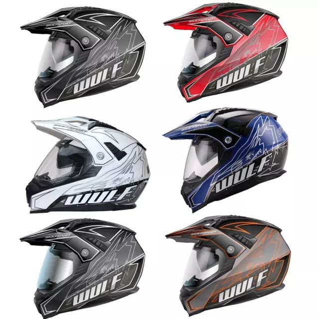 Wulfsport Prima X Dual Sport Motorcycle Helmet Off-Road Adventure Trials Quad