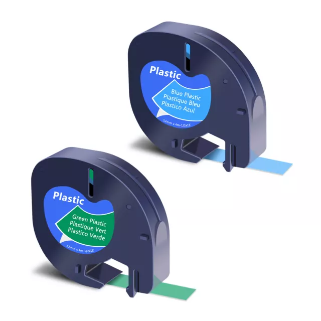 2PK 91334 91335 Color Plastic Label Tape Set for Dymo LetraTag LT100H