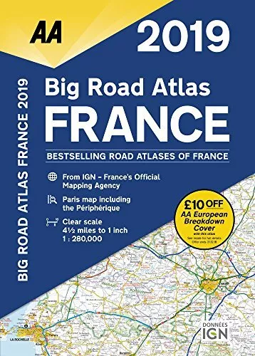 Big Road Atlas France 2019 PB (AA Roa..., AA Publishing