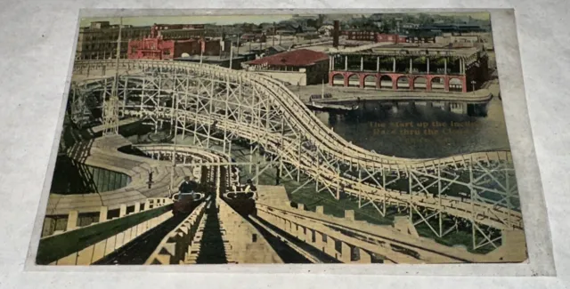 Start Of The Incline Venice Los Angeles Roller Coaster CA California Postcard