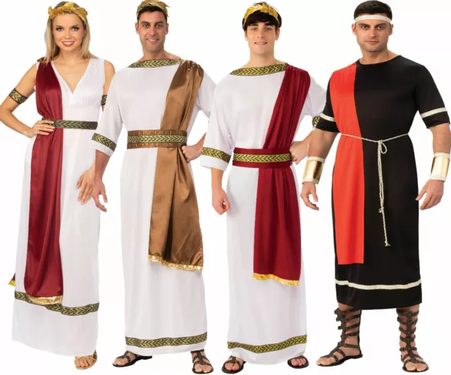 TOGA COSTUME MENS Ladies Greek Roman Fancy Dress Adults Grecian Goddess ...