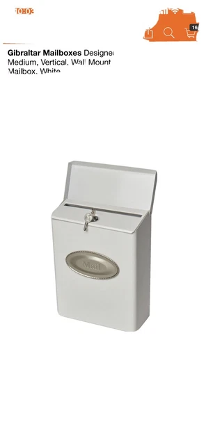 Gibraltar Mailboxes Designer, Locking, Medium Galvanized Steel White, Wall-Mount
