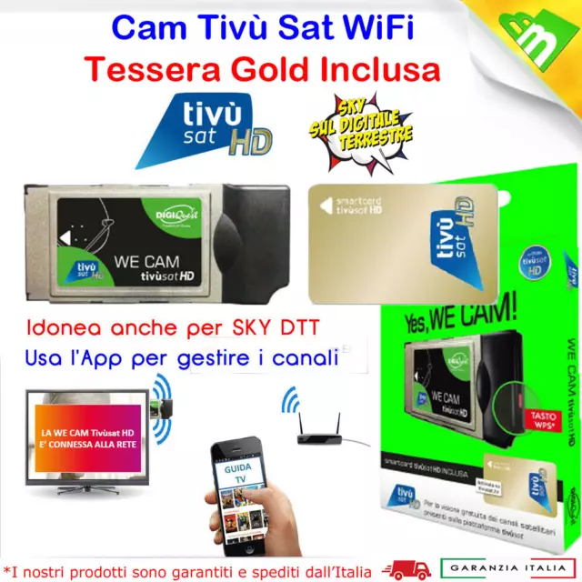 MODULO CAM HD Tivusat e Sky Digitale Terrestre con Scheda Tessera Card Tv  Sat EUR 88,80 - PicClick IT