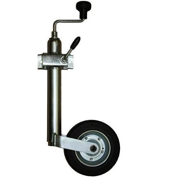 Caravane Hobby Roue Jockey Télescopique - Diamètre Fût 42 Mm, Roulette 200 Mm, Capacité 150 Kg Accessoire Chariot Manutention