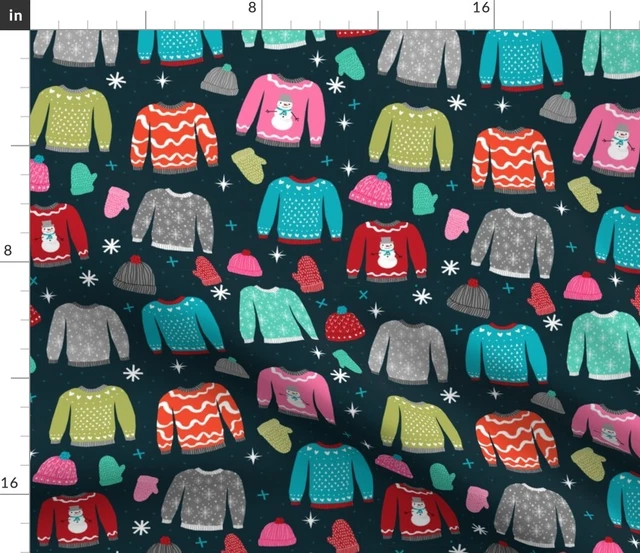 Sweater Weather Sweaters Christmas Ugly Xmas Fabric Printed by Spoonflower BTY