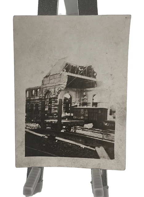 Cod Ww1 Train Map WW1 ERA PHOTO Bombed Rail Road Station Train Car £22.14 - PicClick UK