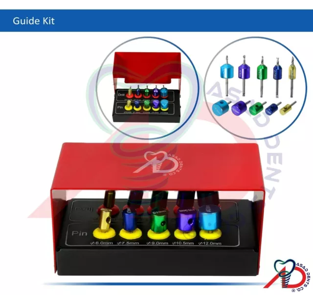 Kit de fresas guía de implantes dentales y juego de pasadores de cirugía...