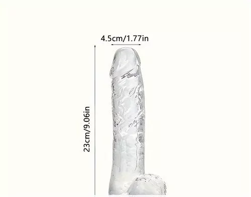 Gode ventouse long réaliste en silicone anal vaginal godemiché Transparent Jelly