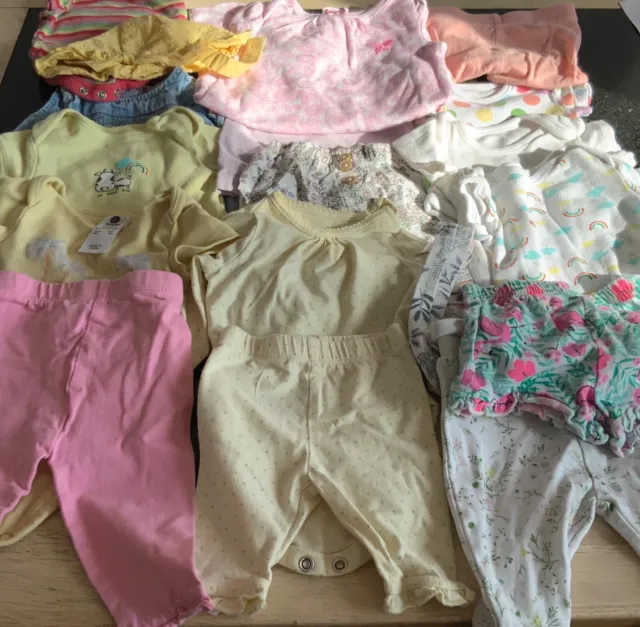 Baby Girl Job Lot Summer Clothing Bundle Newborn 0/3 Mths 15 Items