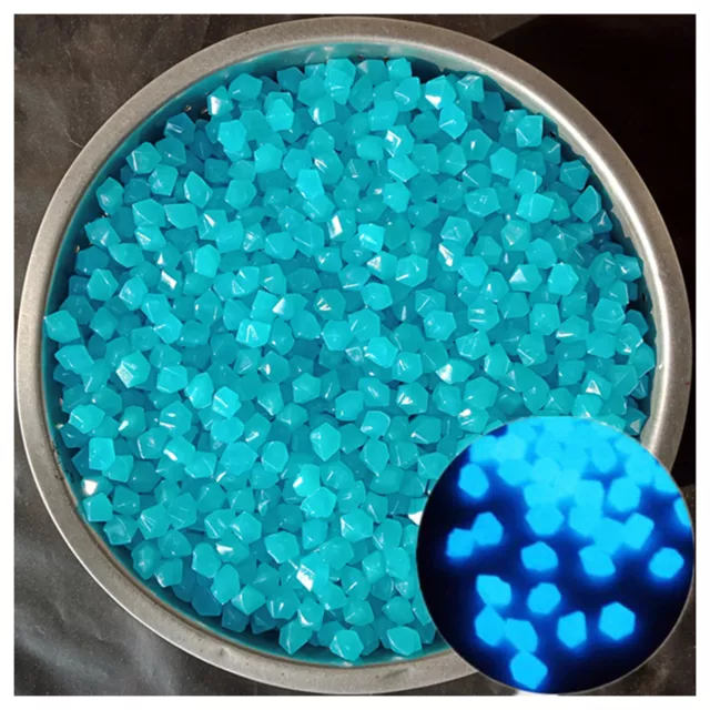 300Pcs Blue Glow luminous Pebble Stone in the Dark Fish Tank Aquarium Garden