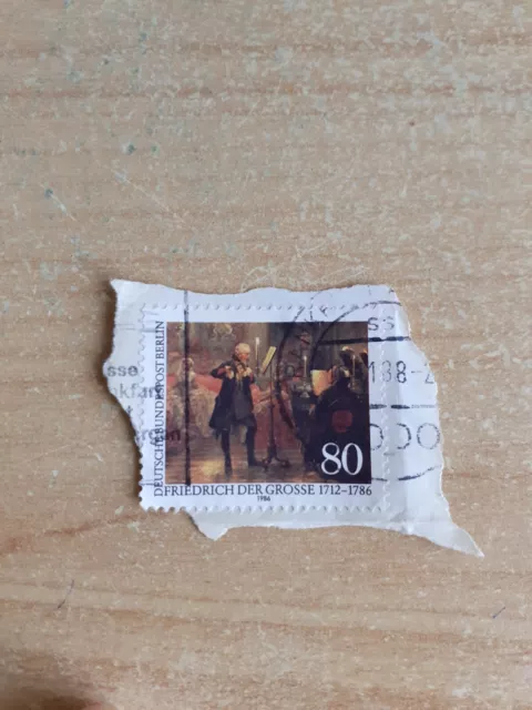 'BRD-BERLIN' - (1986 - Friedrich der Grosse - #1) - Marke auf Briefstück