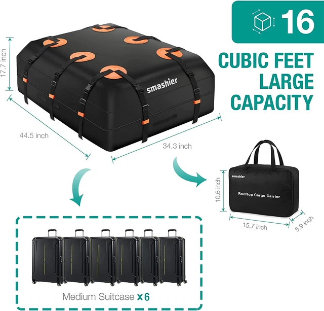 LUXURY Car Rooftop Luggage Carry Box Cargo Carrier Bag Waterproof For Travel