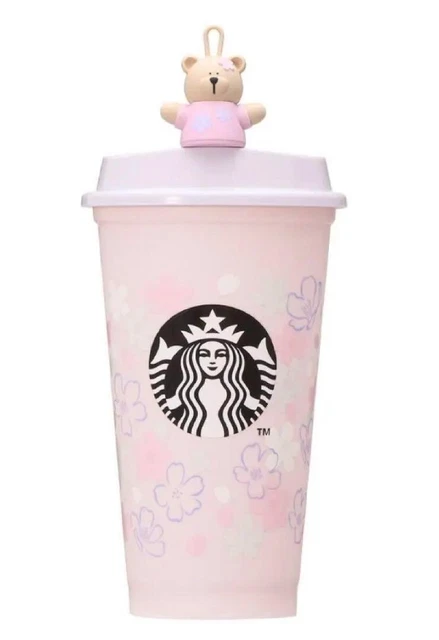 Starbucks SAKURA 2023 Tumbler Reusable Cup Drink Hole Cap Bearista Bear Japan