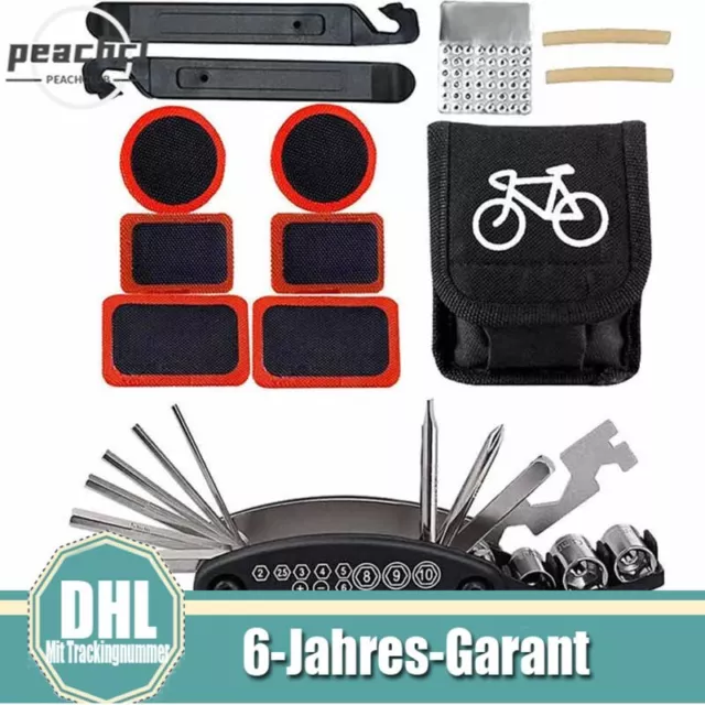 16 in 1 Multitool Fahrradwerkzeug Reparatur Set Reifenheber und Fahrradflicken