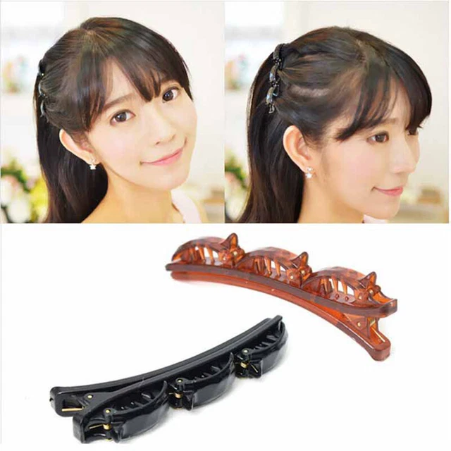 Double Couche Bandes Pince Résine Tête Hoops Accessory Cheveux Plastique Tressé,