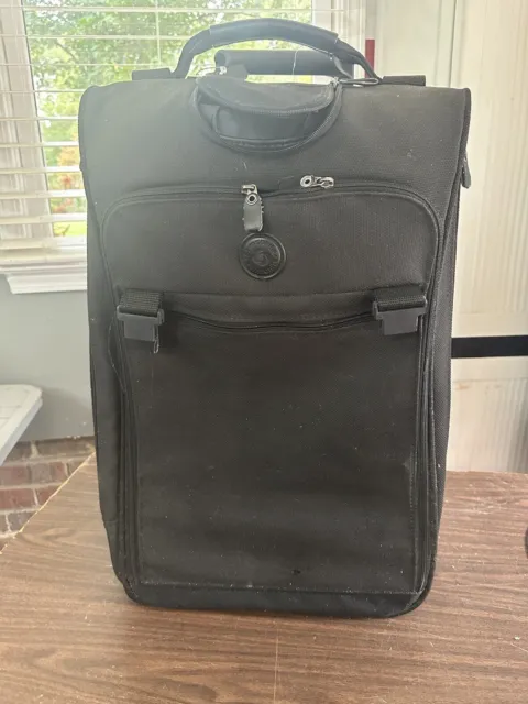 VTG 90's Samsonite Soft side Rolling Luggage 21” Roller Black Travel Suitcase