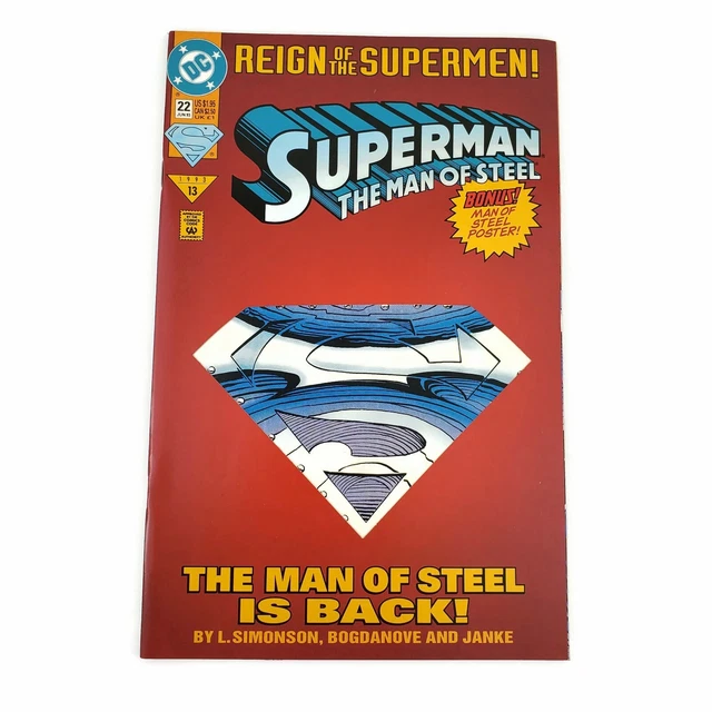 DC Superman #22 1993 Reign Of The Supermen Part 2 Collector's Diecut Cover VF/NM