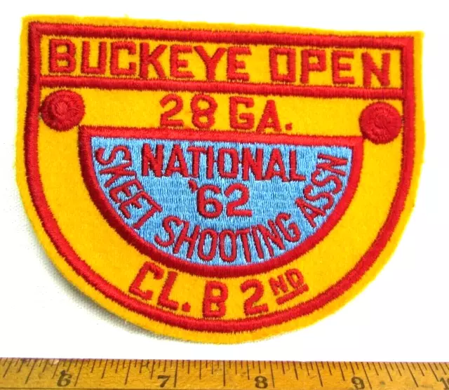 National Skeet Shooting Assn Buckeye Open 1962 Ohio Patch 28 Gauge Class B 2nd