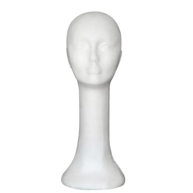 Head Model Stand Multi-use Long Neck Lady Mannequin Head Model Hat Cap Display