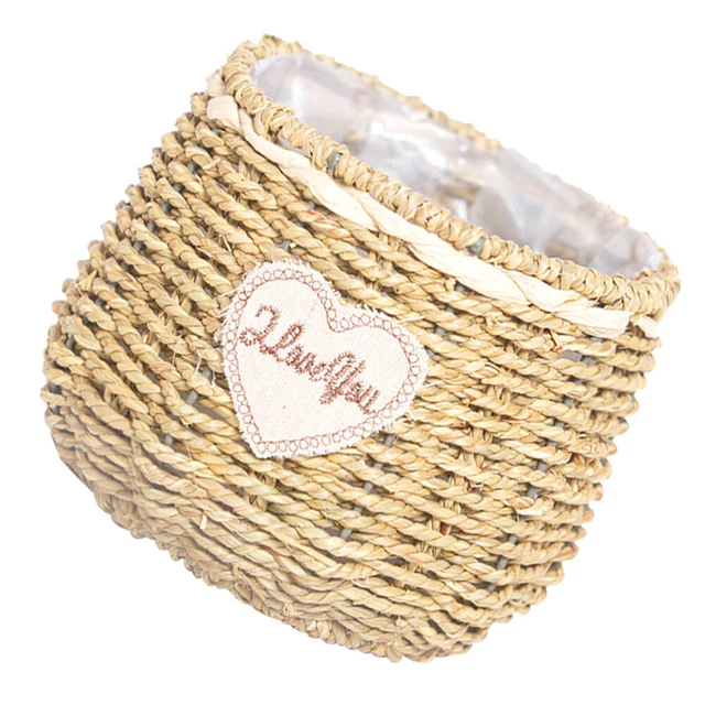 Seagrass Plant Basket Seagrass Plant Pot Straw Flower Basket Plants Pots Rattan 5