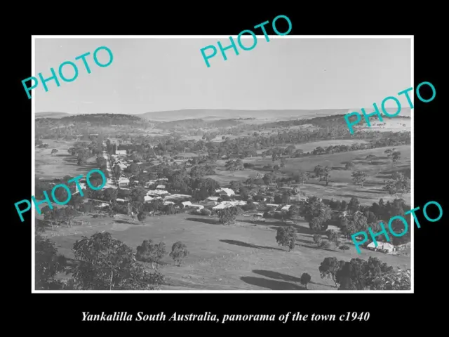 OLD LARGE HISTORIC PHOTO OF YANKALILLA SA PANORAMA VIEW OF THE TOWN c1940
