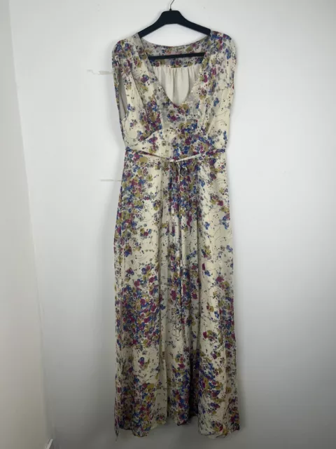 Ted Baker Long Maxi Floral Dress Size 4 UK 14 Tea Dress Occasion