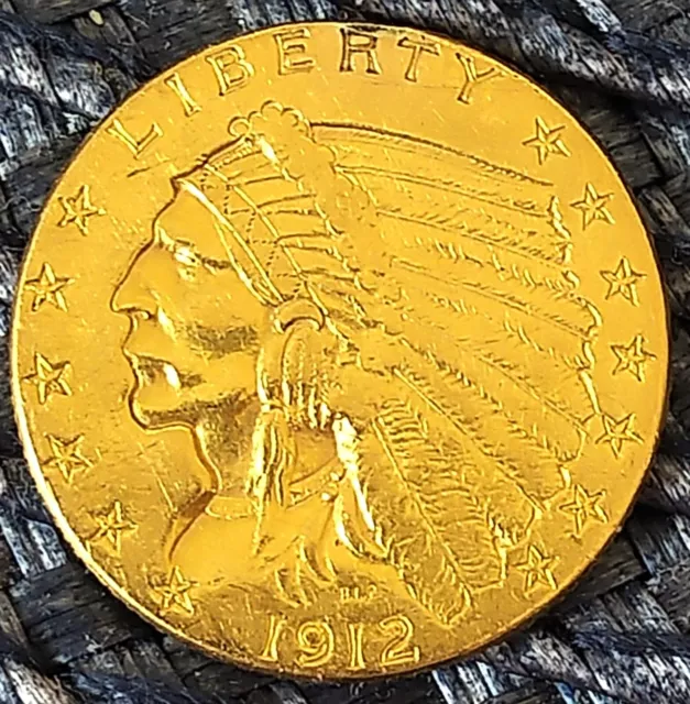 1912 indian head gold 2.50 quarter eagle