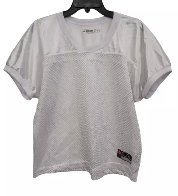 S. Un Cambio Ragazzi Poliestere Mesh Calcio Pratica Jersey, White-Large / XL