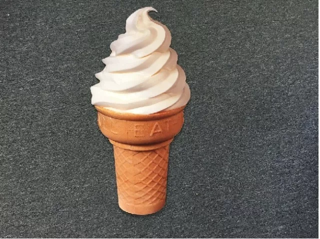 Two Same Size Soft Serve Vanilla Ice Cream Cones Corrugated Plastic Signs