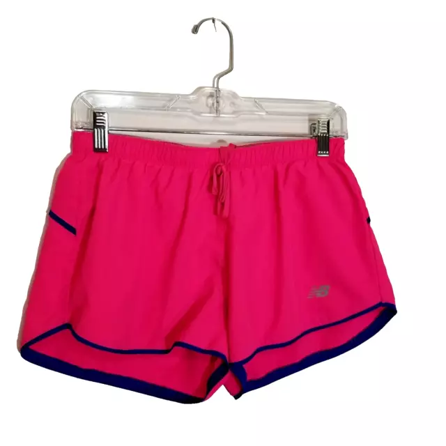New Balance Shorts Women's Small Dry Running Pink Lined Blue Trim
