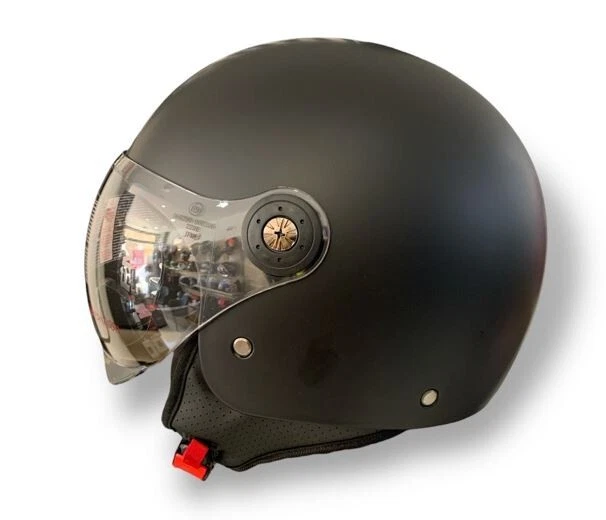 Casco Moto MPH Demi Jet | Omologato 2206, Visiera Lunga, Taglia XL Nero Opaco
