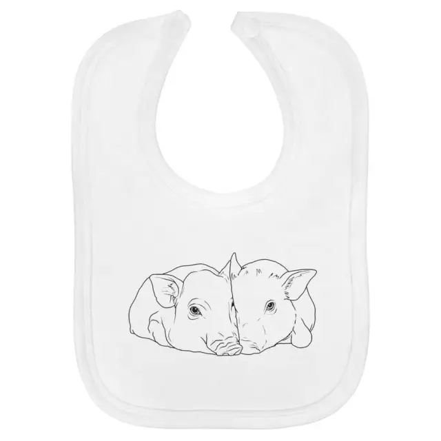 'Cuddling Pigs' Soft Cotton Baby Bib (BI00057717)