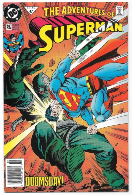Adventures of Superman #497 (12/1992) DC Comics Early Doomsday Appearance