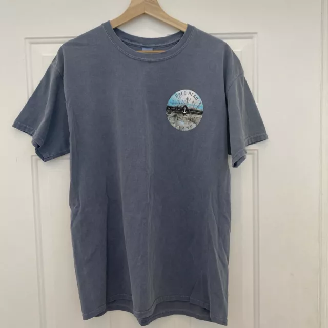 Bald Head Island, NC Adult Gildan Blue Washed Ultra Cotton T-Shirt - Size L