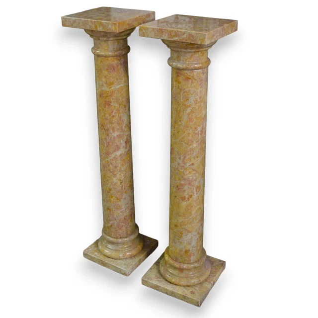 Coppia di Colonne in Marmo Giallo Reale Italian Interior Design H 100cm