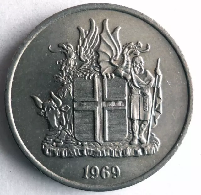 1969 Iceland 5 KRONUR - Excellent Coin Iceland Bin ZZZ