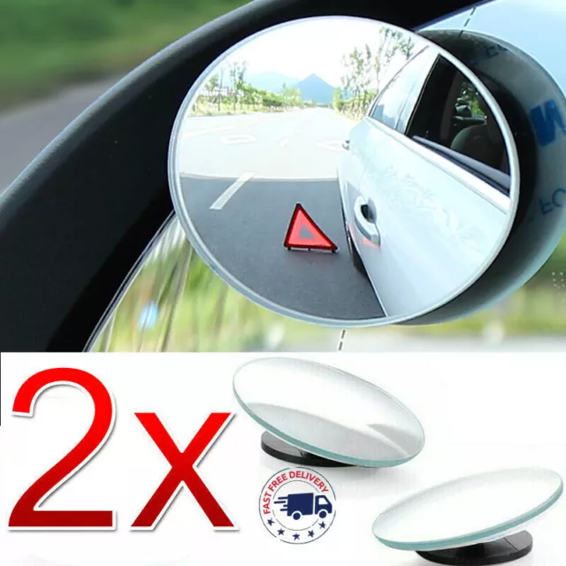 2 Blind Point Auto Moto Van 50mm Traino Dietro Visione Specchietto Convesso