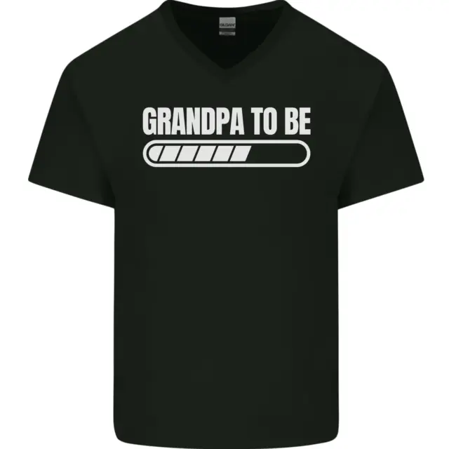 Grandpa to Be Newborn Baby Grandparent Mens V-Neck Cotton T-Shirt