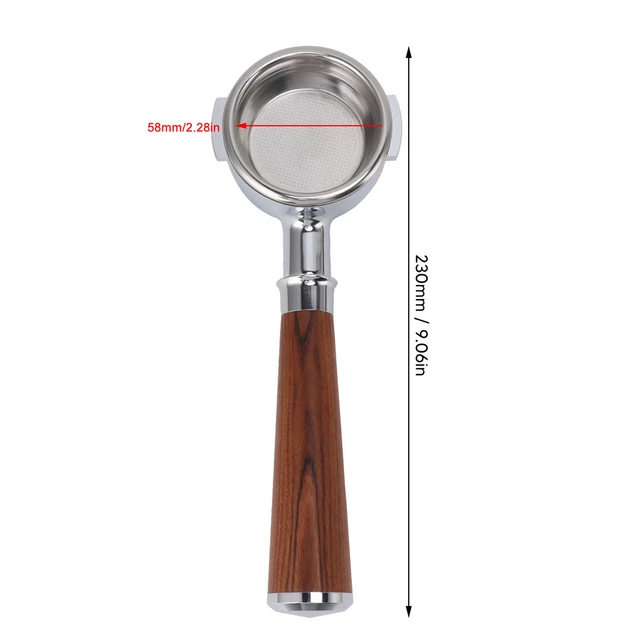 Portafiltro Senza Fondo Per Macchina Caff&egrave; Delonghi EC680 EC685 - 51mm Con Manico In Legno