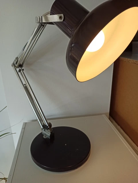 Lampe vintage design d'architecte articulée bras chromés Bureau