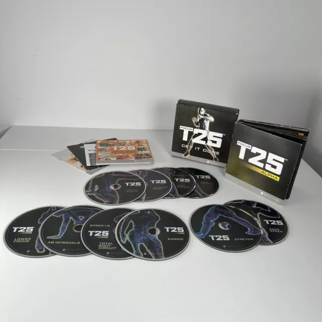Focus T25 Get It Done Beachbody Alpha & Beta DVD Workout Inc Nutrition Guide