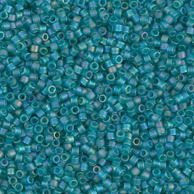 7.2g MIYUKI Delica Seed Beads - 11/0 - Matte Caribbean Teal AB (DB128) -S0269