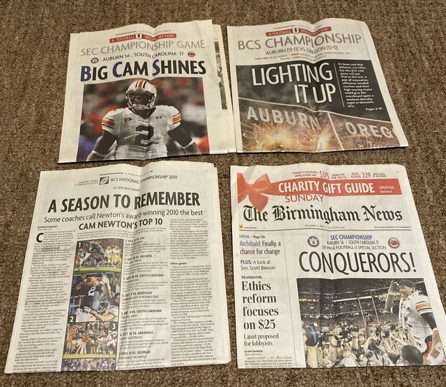 2010 Championship & SEC Game AUBURN TIGERS Souvenir Newspapers Bham News (4)