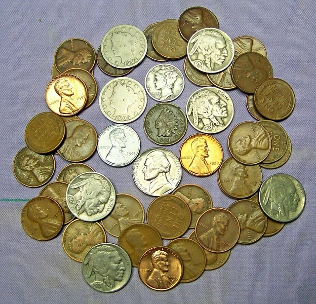 Starter Collection MIX Lot of 50 OLD U.S. Coins with Mercury Silver Dime *100919