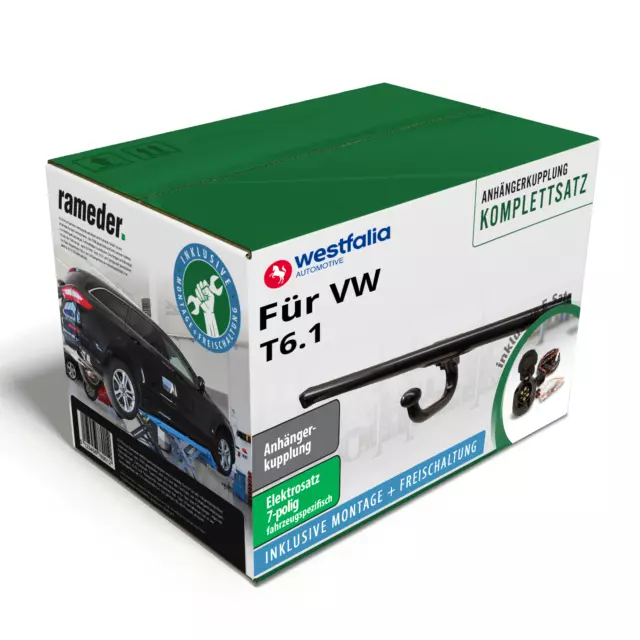 Westfalia Anhängerkupplung starr & 7poliger Trail-tec E-Satz für VW T6.1 19-